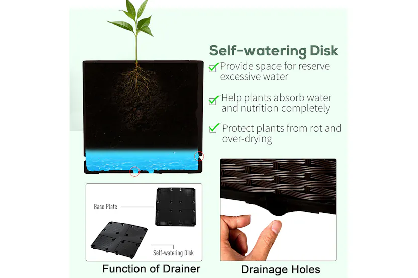 Outsunny Outdoor Garden Planter Box | Brown | Set of 2 Outsunny Outdoor Garden Planter Box | Brown | Set of 2