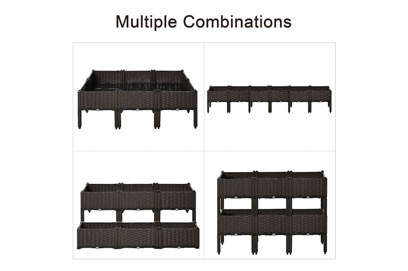 Outsunny Garden Raised Bed | Brown | 6 Pieces Outsunny Garden Raised Bed | Brown | 6 Pieces