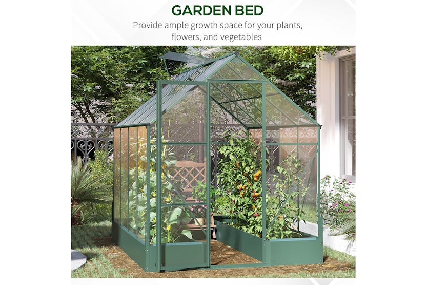 Outsunny Outdoor Walk-in Greenhouse | Transparent/Green Outsunny Outdoor Walk-in Greenhouse | Transparent/Green