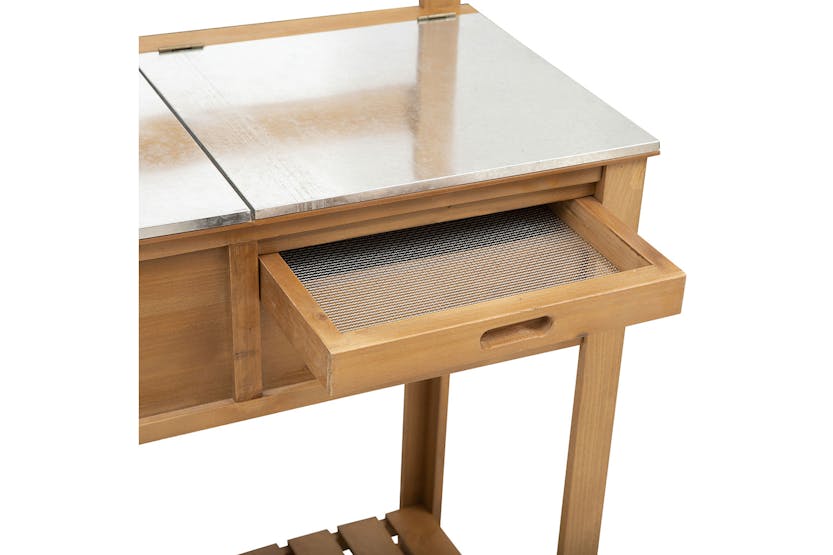 Outsunny Fir Wood Garden Potting Table | Natural Outsunny Fir Wood Garden Potting Table | Natural