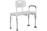 Homcom Adjustable Shower Chair with Back and Handles | White/Silver Homcom Adjustable Shower Chair with Back and Handles | White/Silver