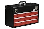 Durhand 3 Drawer Lockable Metal Tool Box with Ball Bearing | Black/Red Durhand 3 Drawer Lockable Metal Tool Box with Ball Bearing | Black/Red
