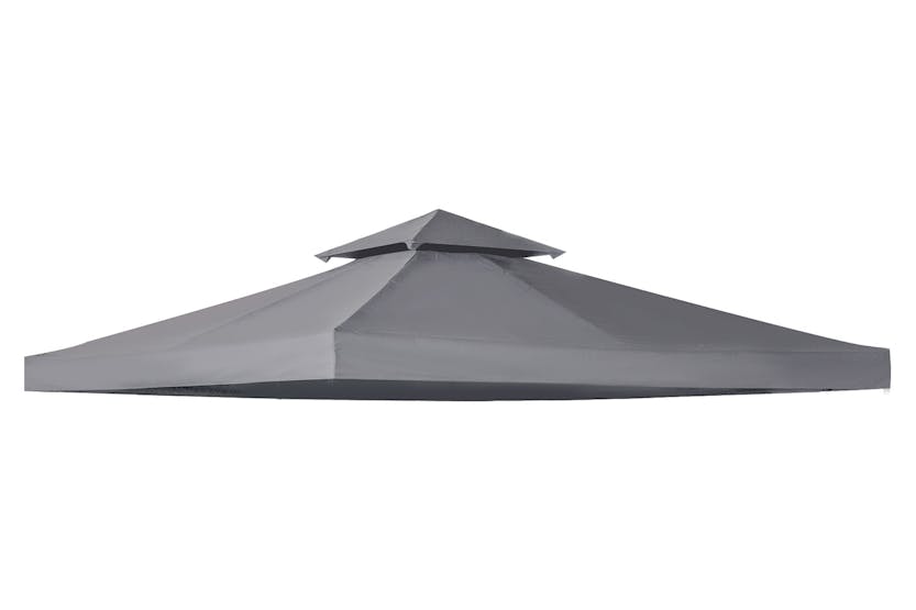 Outsunny Gazebo Top Cover Double Tier Canopy Replacement Pavilion Roof | Deep Grey Outsunny Gazebo Top Cover Double Tier Canopy Replacement Pavilion Roof | Deep Grey