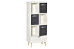 Homcom Modern Bookcase With 6 Cubes | White/Grey Homcom Modern Bookcase With 6 Cubes | White/Grey