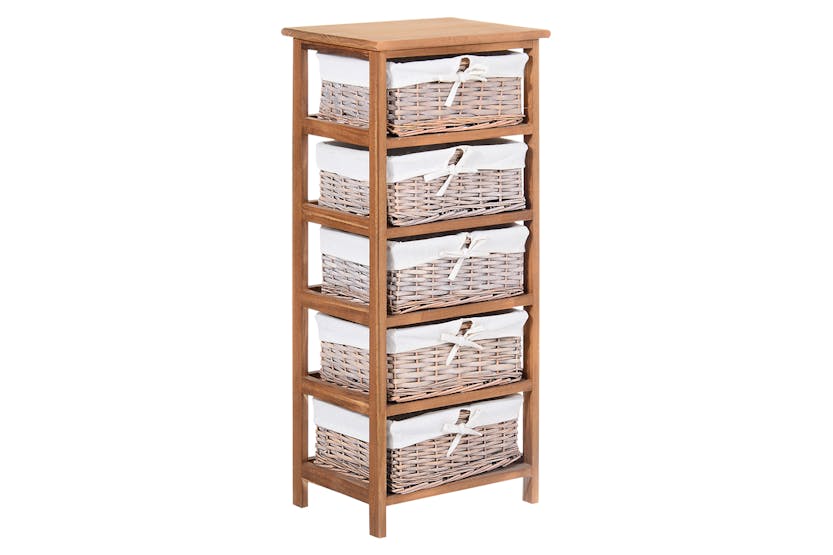 Homcom Wooden Frame Storage Unit Drawers | Natural Homcom Wooden Frame Storage Unit Drawers | Natural