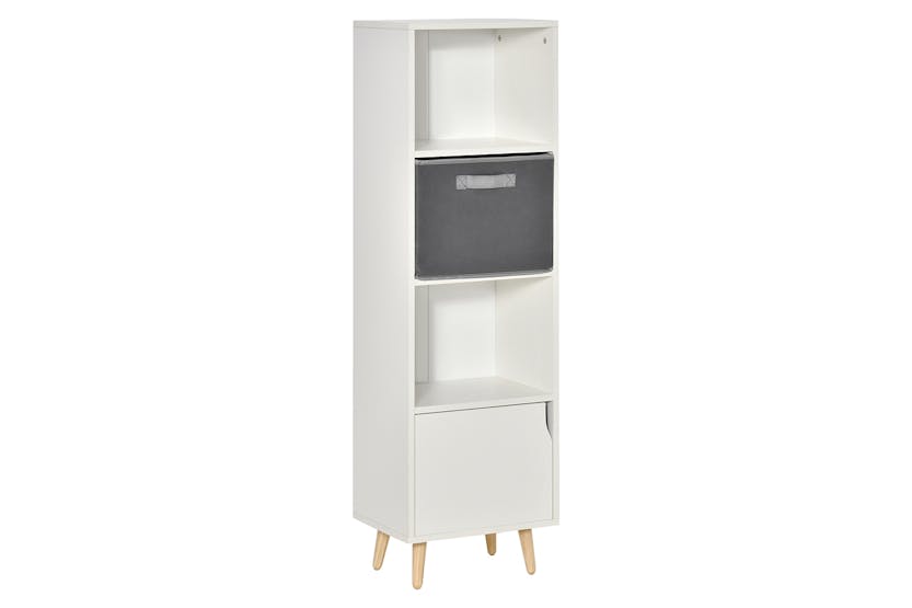 Homcom 3 Tier Bookcase with Doors | White Homcom 3 Tier Bookcase with Doors | White