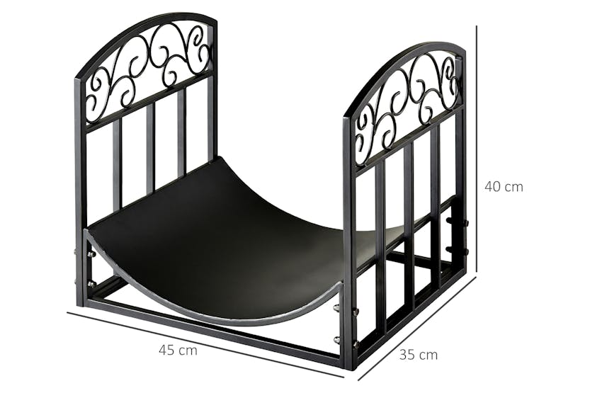 Outsunny Iron Arched Log Rack | Black Outsunny Iron Arched Log Rack | Black