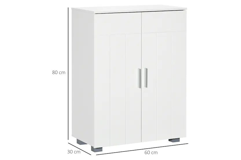 Kleankin Modern Freestanding Bathroom Floor Cabinet | White Kleankin Modern Freestanding Bathroom Floor Cabinet | White