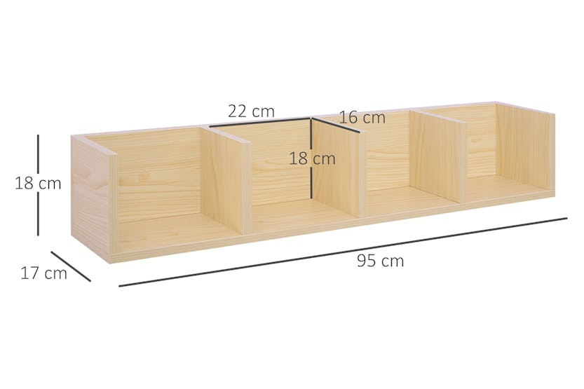 Homcom Multi-media Storage Wooden Shelf | Natural wood Homcom Multi-media Storage Wooden Shelf | Natural wood