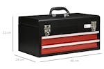 Durhand Lockable Tool Box with Ball Bearing | Black/Red Durhand Lockable Tool Box with Ball Bearing | Black/Red