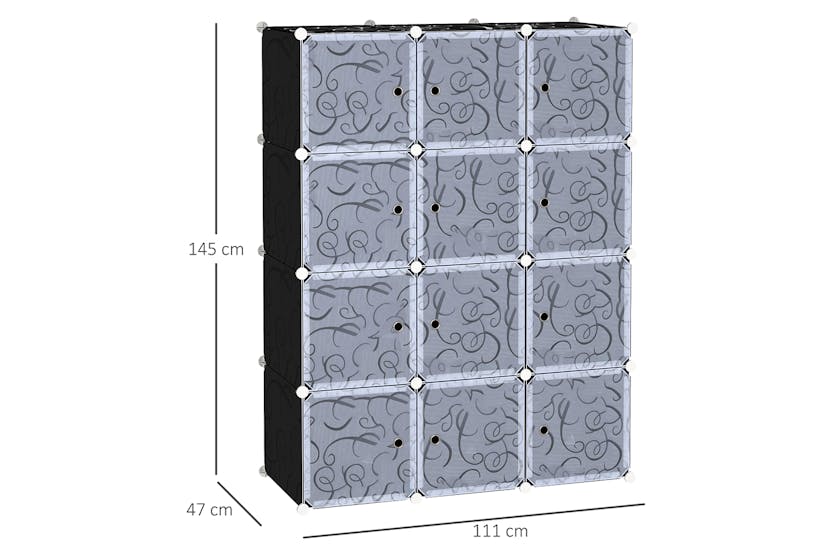 Homcom Plastic Storage Drawers for Clothes | Black/White Homcom Plastic Storage Drawers for Clothes | Black/White