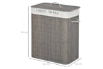 Homcom 100L 2 Compartment Bamboo Laundry Basket | Grey Homcom 100L 2 Compartment Bamboo Laundry Basket | Grey