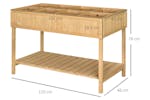 Outsunny Fir Wood Rectangular Planter Bed with Bottom Shelf | Natural Outsunny Fir Wood Rectangular Planter Bed with Bottom Shelf | Natural