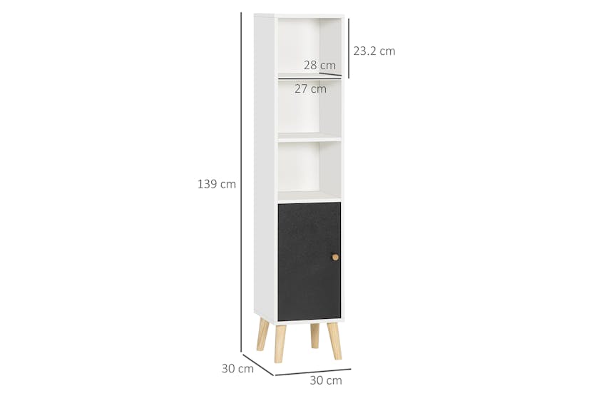 Kleankin Adjustable Shelves Bathroom Storage Cabinet | White Kleankin Adjustable Shelves Bathroom Storage Cabinet | White