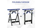 Homcom Multi-Function Workbench Ball Support Stand Roller Trestle | Blue/Black Homcom Multi-Function Workbench Ball Support Stand Roller Trestle | Blue/Black