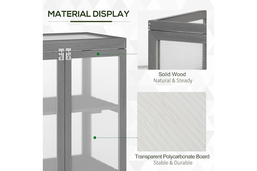 Outsunny 3-Tier Outdoor Garden Wooden Greenhouse | Dark Grey Outsunny 3-Tier Outdoor Garden Wooden Greenhouse | Dark Grey