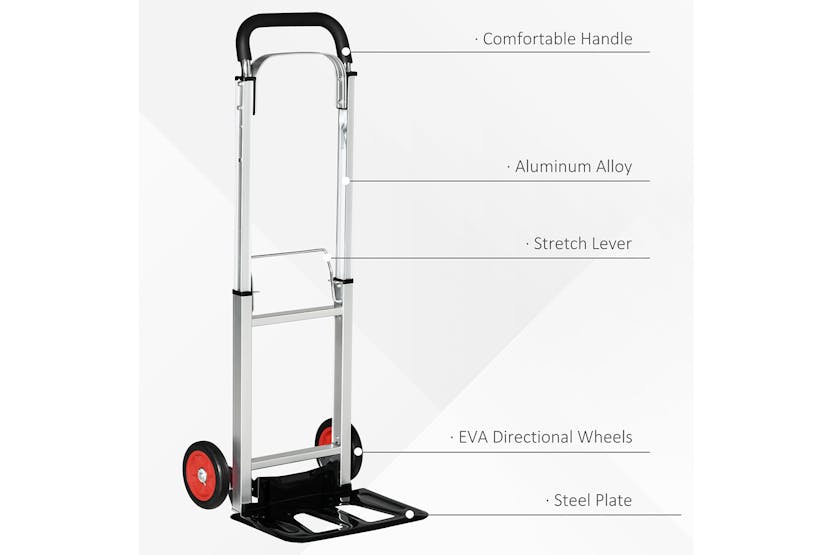 Durhand Heavy Duty Sack Truck Folding with Telescoping Handles | Black/Silver/Red Durhand Heavy Duty Sack Truck Folding with Telescoping Handles | Black/Silver/Red