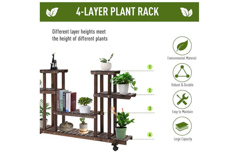 Outsunny Outdoor Flower Display Stand | Carbon Outsunny Outdoor Flower Display Stand | Carbon