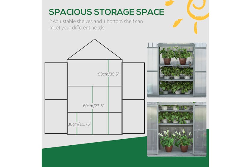 Outsunny Greenhouse Wooden Cold Frame | Grey Outsunny Greenhouse Wooden Cold Frame | Grey