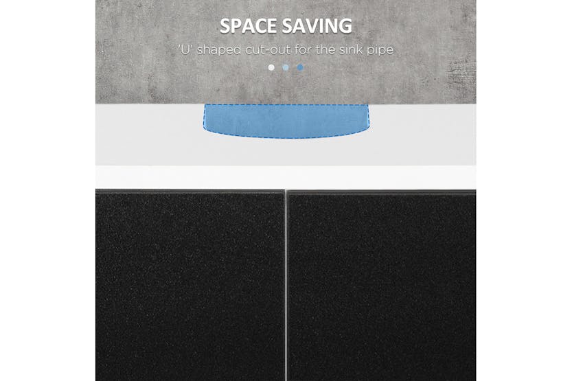 Kleankin Modern Adjustable Shelf Bathroom Sink Cabinet | White/Black/Natural Kleankin Modern Adjustable Shelf Bathroom Sink Cabinet | White/Black/Natural