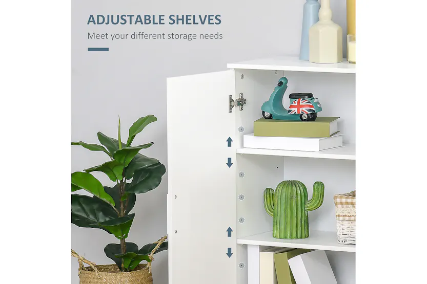 Kleankin Modern Freestanding Bathroom Floor Cabinet | White Kleankin Modern Freestanding Bathroom Floor Cabinet | White