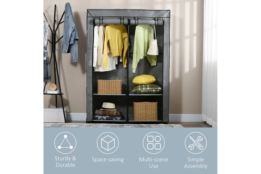 Homcom Portable Fabric Cabinet Wardrobe | Light/Grey Homcom Portable Fabric Cabinet Wardrobe | Light/Grey