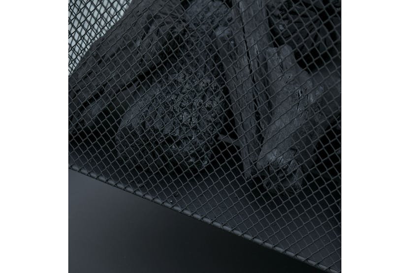 Outsunny Square Metal Fire Pit with Poker | Black Outsunny Square Metal Fire Pit with Poker | Black