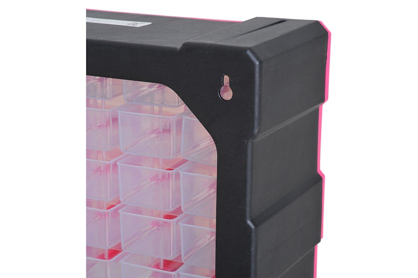 Durhand 39 Drawers Wall Mount Tools Storage Cabinet | Rose Red Durhand 39 Drawers Wall Mount Tools Storage Cabinet | Rose Red
