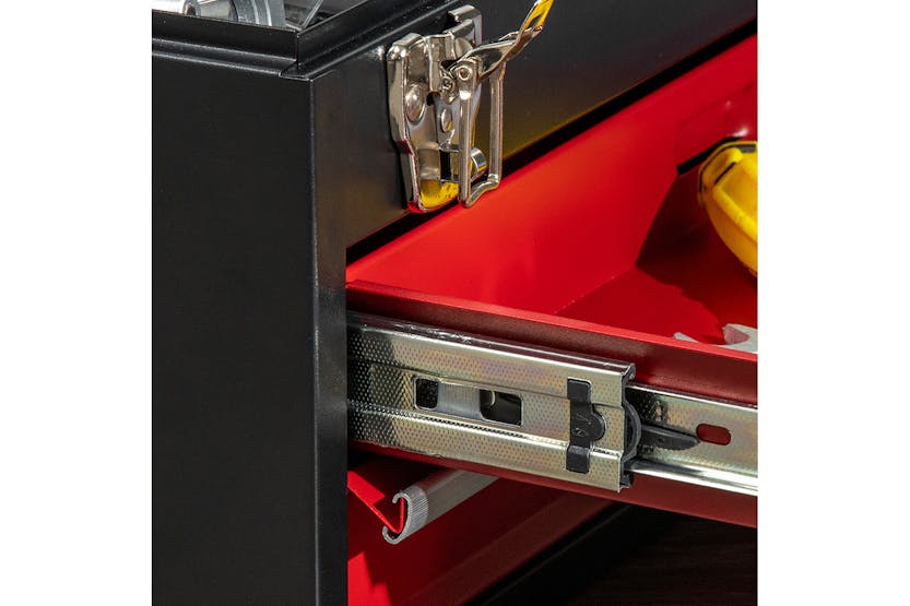 Durhand Lockable Tool Box with Ball Bearing | Black/Red Durhand Lockable Tool Box with Ball Bearing | Black/Red