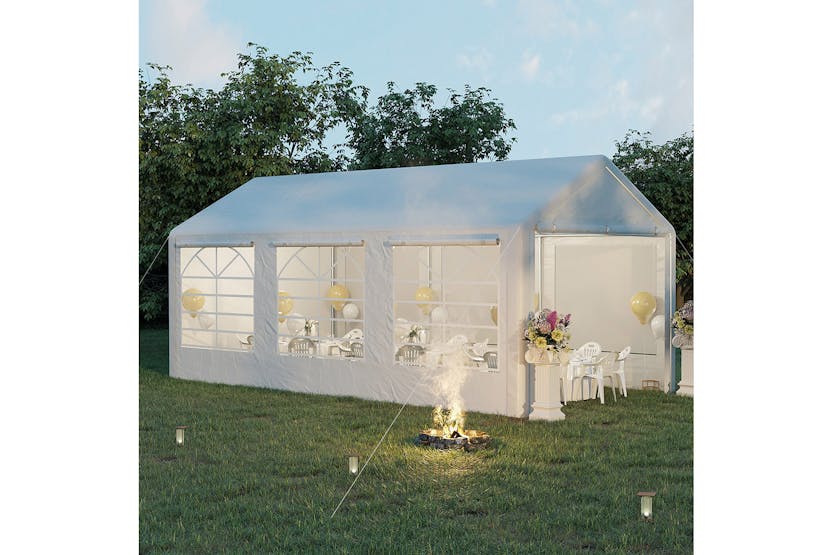 Outsunny Carport & Party Portable Garage Tent | Wedding White Outsunny Carport & Party Portable Garage Tent | Wedding White