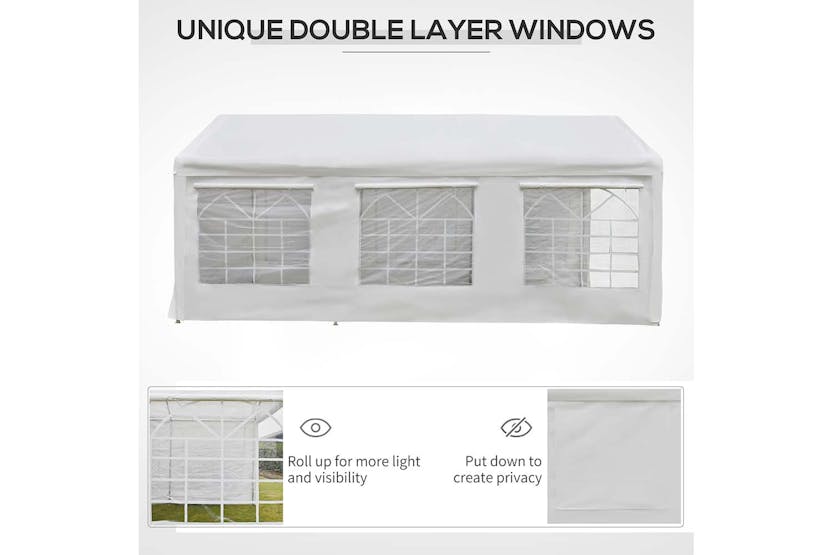 Outsunny Carport & Party Portable Garage Tent | Wedding White Outsunny Carport & Party Portable Garage Tent | Wedding White