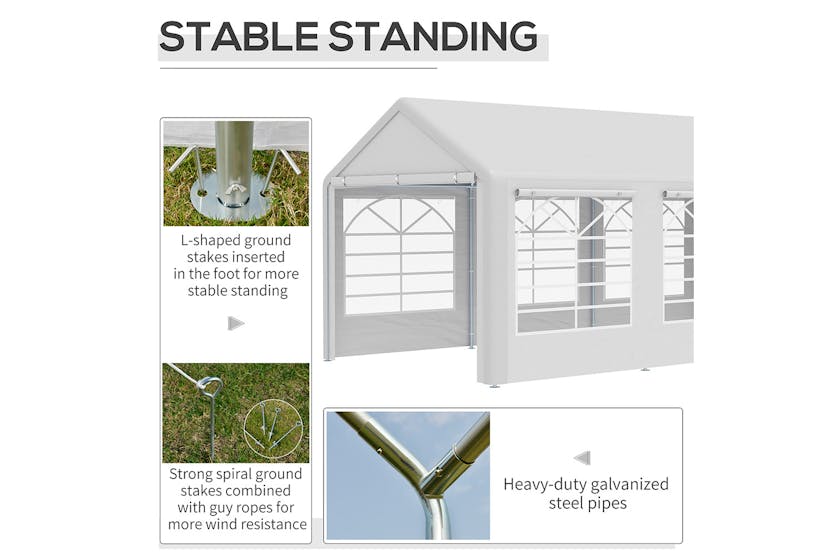 Outsunny Carport & Party Portable Garage Tent | Wedding White Outsunny Carport & Party Portable Garage Tent | Wedding White