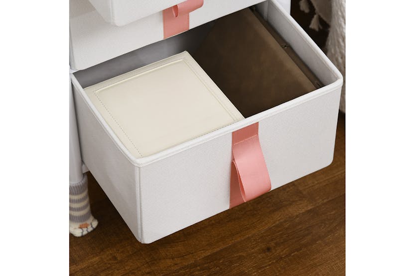 Homcom Chest of Drawers | Pink | 3 Drawer Homcom Chest of Drawers | Pink | 3 Drawer