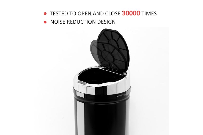 Homcom Stainless Steel Sensor Trash Can W/ Bucket | Black Homcom Stainless Steel Sensor Trash Can W/ Bucket | Black