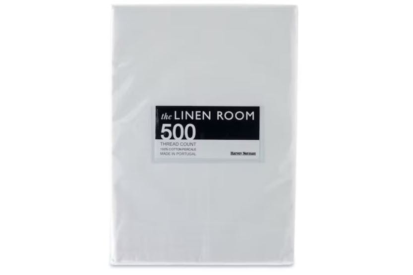 The Linen Room | 500 Thread Count Cotton Percale Flat Sheet | White | Double The Linen Room | 500 Thread Count Cotton Percale Flat Sheet | White | Double
