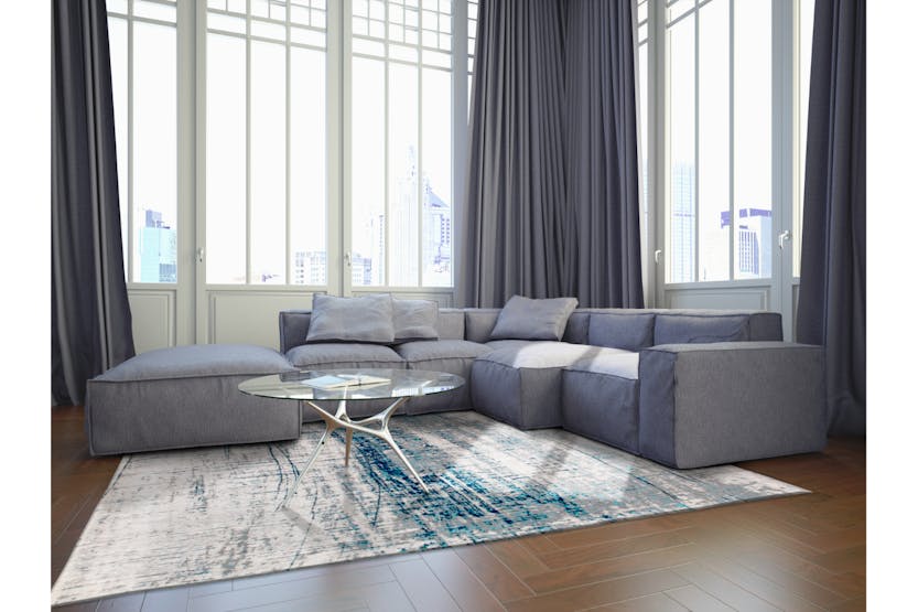 Louis De Poortere | Eco Griff Bronx Azurite Rug | Blue/Grey | 170 x 240 cm Louis De Poortere | Eco Griff Bronx Azurite Rug | Blue/Grey | 170 x 240 cm