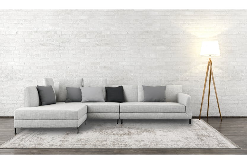 Louis De Poortere | Eco Medallion Rug | Mineral Black | 200 x 280 cm Louis De Poortere | Eco Medallion Rug | Mineral Black | 200 x 280 cm