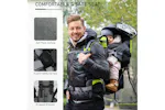 Homcom Hikers Ergonomic Baby Backpack with Rain Cover | Green/Black Homcom Hikers Ergonomic Baby Backpack with Rain Cover | Green/Black