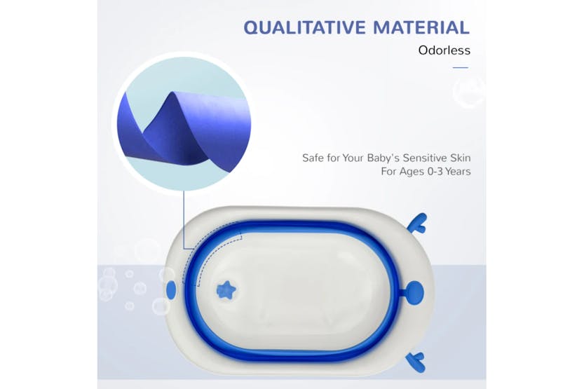 Homcom Foldable Baby Bath Tub | Blue Homcom Foldable Baby Bath Tub | Blue