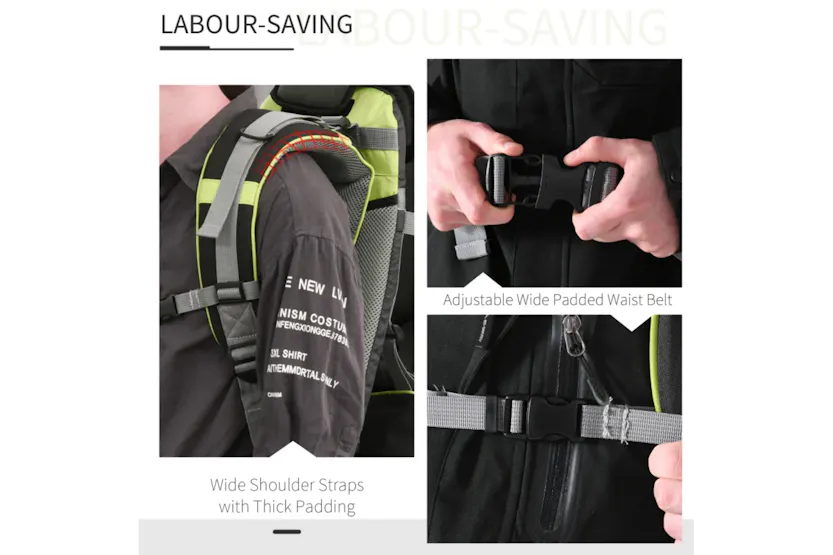 Homcom Hikers Ergonomic Baby Backpack with Rain Cover | Green/Black Homcom Hikers Ergonomic Baby Backpack with Rain Cover | Green/Black