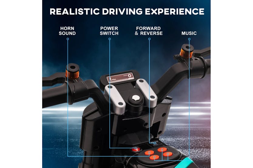 Homcom Childs Ride on Motorbike with Siren Horn | Black Homcom Childs Ride on Motorbike with Siren Horn | Black