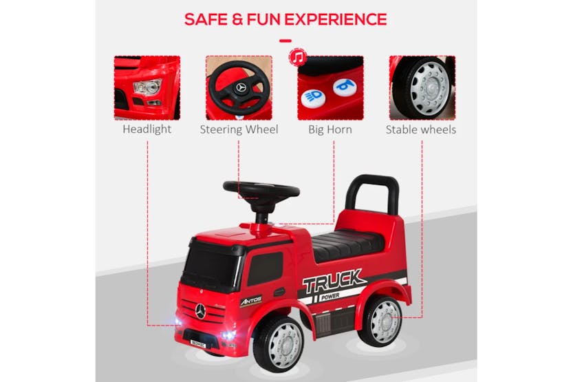 Homcom 3-in-1 Ride on Car Kids Mercedes Truck Storage | Red/Black Homcom 3-in-1 Ride on Car Kids Mercedes Truck Storage | Red/Black