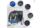 PawHut Dog Bike Trailer with Storage Bag | Grey/Blue PawHut Dog Bike Trailer with Storage Bag | Grey/Blue
