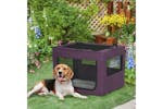 PawHut Folding Large Medium Fabric Dog Travel Crate | Purple/Black PawHut Folding Large Medium Fabric Dog Travel Crate | Purple/Black