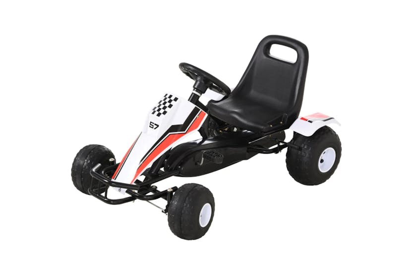 Homcom Pedal Go Kart Children'S Adjustable Seat | White Homcom Pedal Go Kart Children'S Adjustable Seat | White