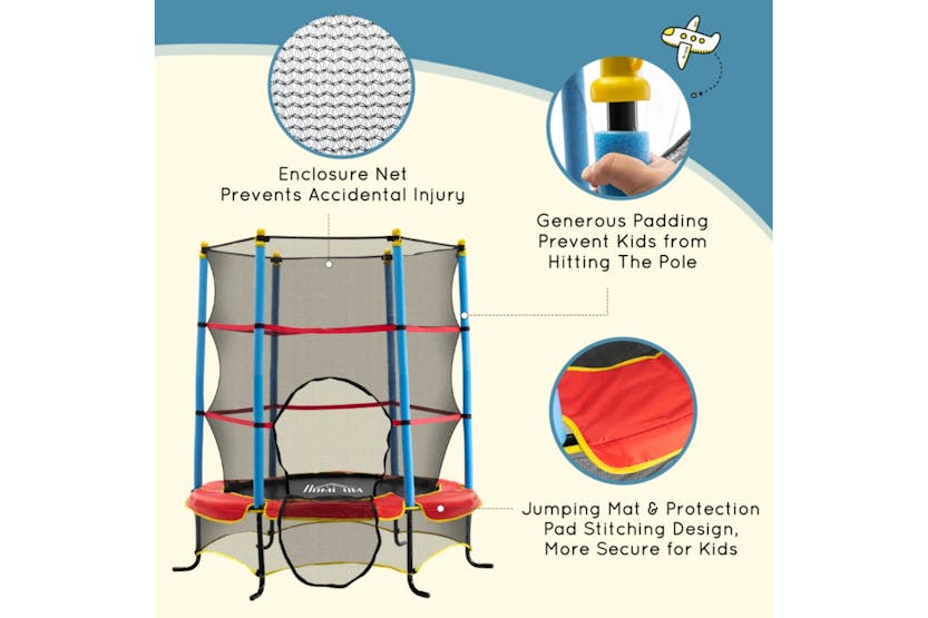 Homcom Kids Trampoline with Enclosure Net | Multi Homcom Kids Trampoline with Enclosure Net | Multi