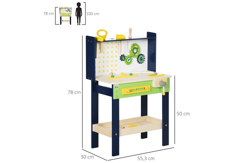 Homcom Wooden Toy Workbench Kids Tool Bench Pretend Play Homcom Wooden Toy Workbench Kids Tool Bench Pretend Play