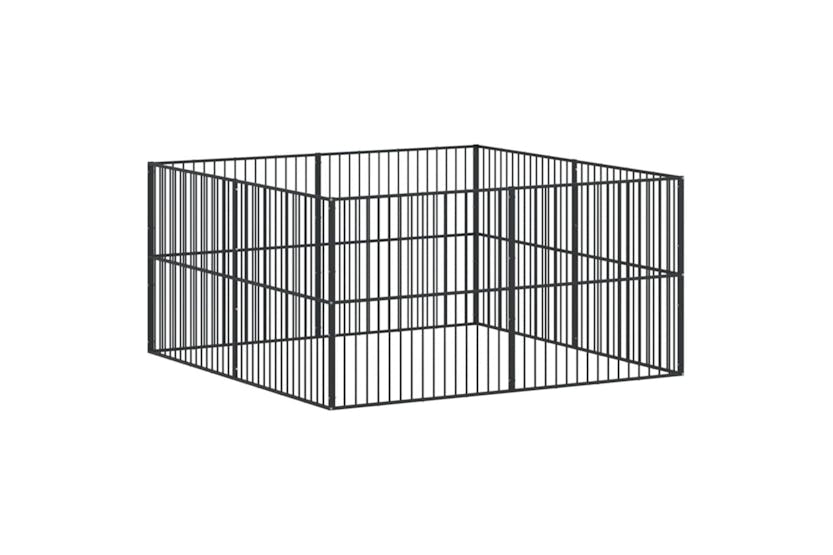 vidaXL 3209553 Dog Playpen 8 Panels Black Galvanised Steel vidaXL 3209553 Dog Playpen 8 Panels Black Galvanised Steel