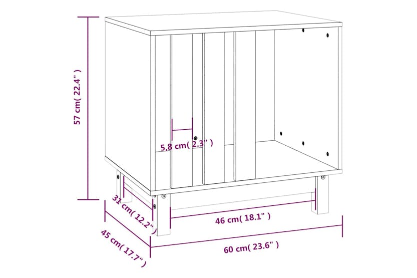 vidaXL 822478 Dog House Grey 60x45x57cm Solid Wood Pine vidaXL 822478 Dog House Grey 60x45x57cm Solid Wood Pine