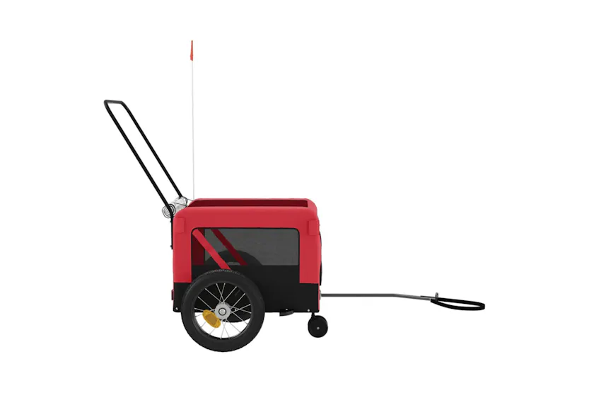 vidaXL 93929 Pet Bike Trailer Red And Black Oxford Fabric And Iron vidaXL 93929 Pet Bike Trailer Red And Black Oxford Fabric And Iron